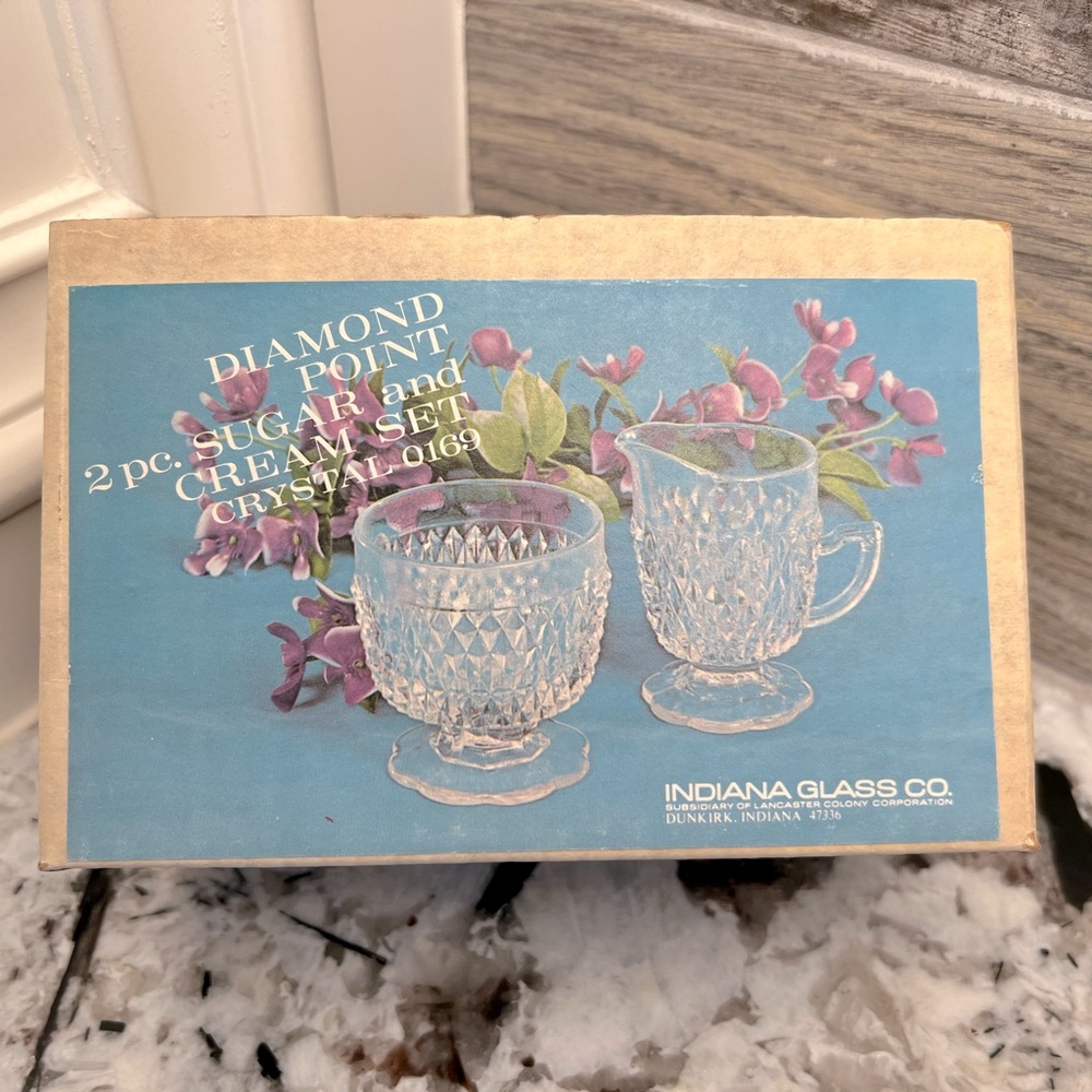 Vintage Indiana Glass Sugar and Creamer